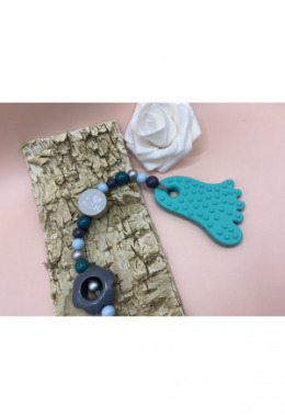 Beisskette Fuss türkies