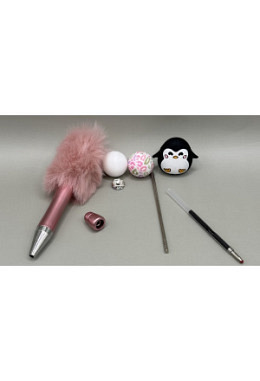 Kugelschreiber mit Fell Pinguin 1