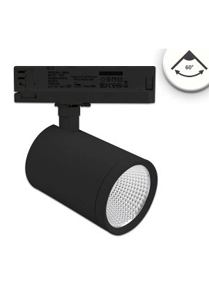 3-Phasen Schienen-Strahler, 35W, 60°, schwarz matt, 4000K, CRI90