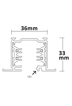 3-Phasen Classic Einbau-Stromschiene, 2m, weiss