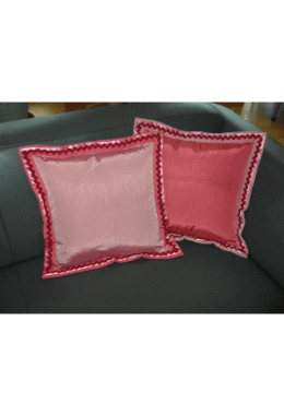 Zierkissen Rosa mit Bordüre