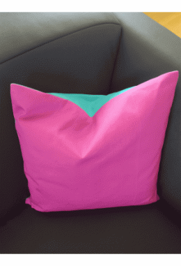 Zierkissen, pink-hellblau