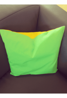 Zierkissen, grün-gelb