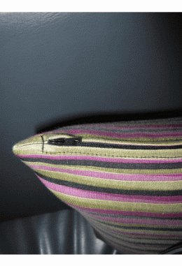 Zierkissen mit Streifen, grün-violett-..