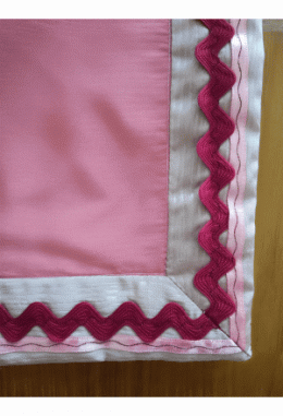 Zierkissen Rosa mit Bordüre