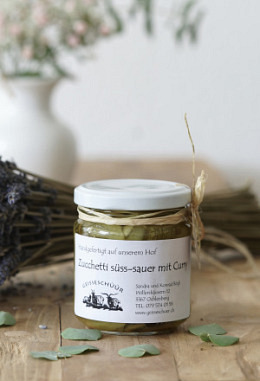 Zucchetti süss-sauer mit Curry