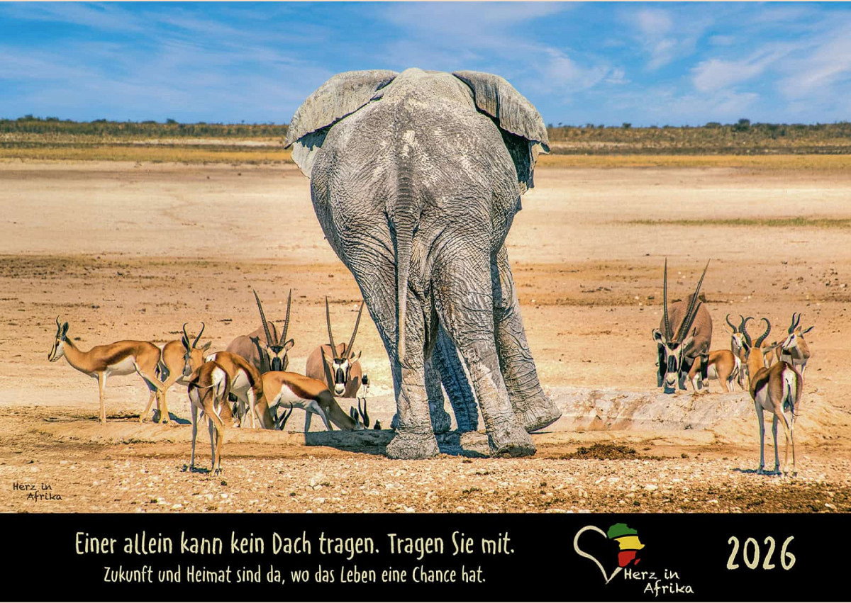 Benefiz Afrika Wandkalender 2026  "Herz in Afrika"
