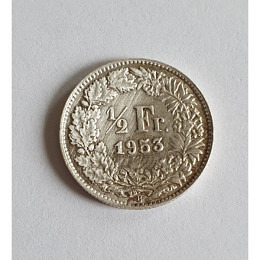 1/2 Franken (50 Rappen) Münze Silber 1..