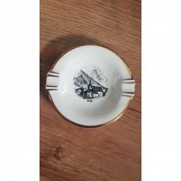 Alter Porzellan Aschenbecher Goldrand