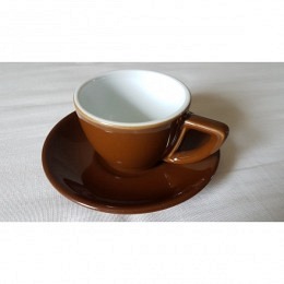 Espressotasse braun mit Untertasse
