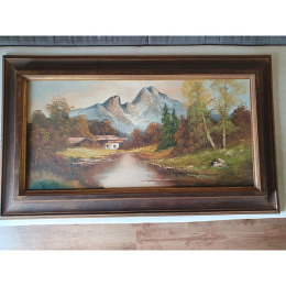 Ölgemälde auf Leinen mit Barockrahmen