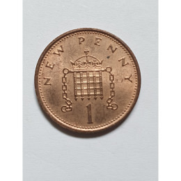 1 New Penny Münze Großbritannien / 1979