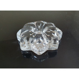 kleiner Kerzenhalter für Stabkerzen Sternform aus Massivglas