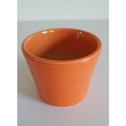 kleiner oranger Keramik Topf