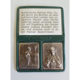 Heilige Sainte Rita de Cascia Gedenkutensilien - Medaillon/Helgeli/Novenenhefte