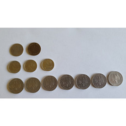 12 Stk. DM Deutsche Mark Münzen und Pfennig 1876-1990