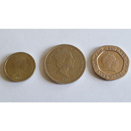 3 Stk. Münzen Isle of Man Pence 5 / 10 / 20