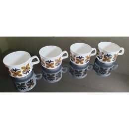 4 Stk. Vintage Tassen Staffordshire Potteries Ceramic ‘Trio’