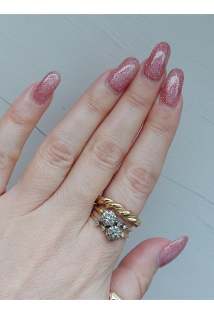 Napoleon III French Toi et Moi Engagement Ring with Rose C..