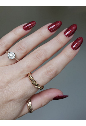 Vintage Daisy Ring with brilliant cut Diamonds in 18k Gold