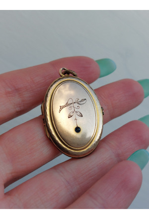 Art Nouveau Oval French Gold Plated Locket