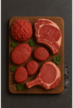 3 Kg Rindfleisch aus stressfreier Weideschlachtung - Mischpaket 