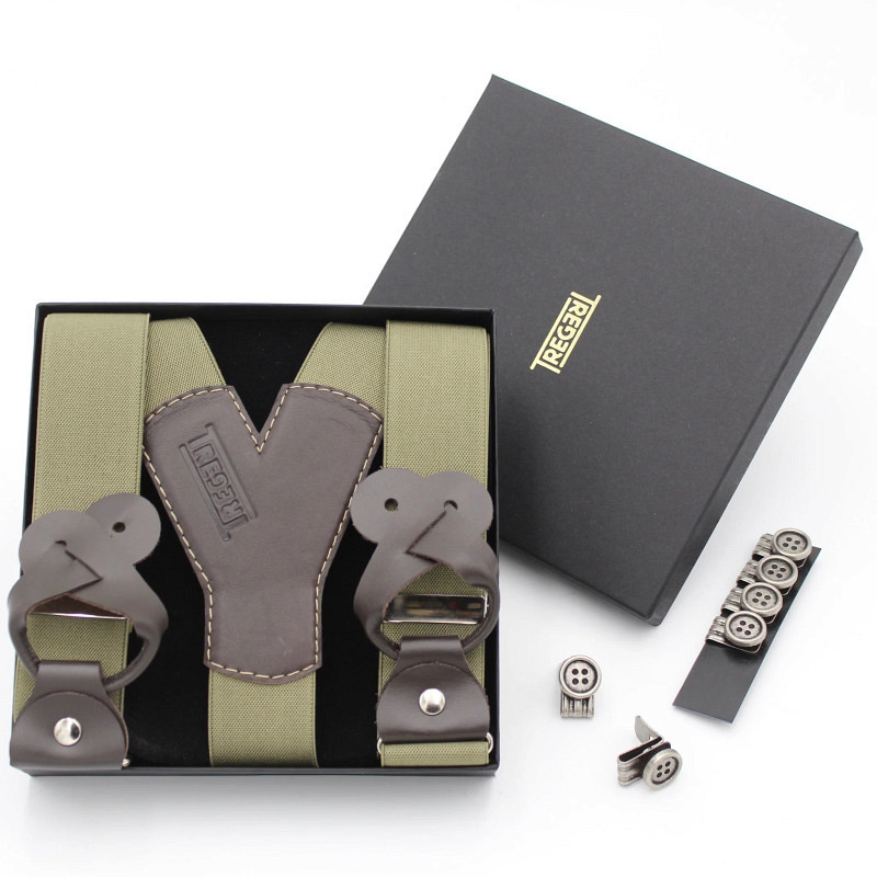 Hosenträger moosgrün breit