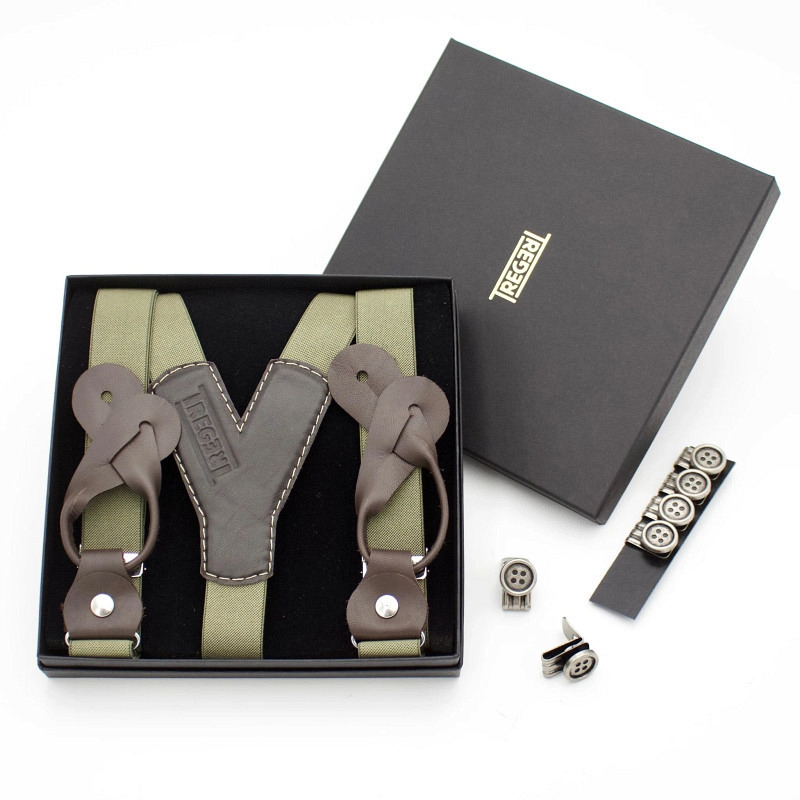 Hosenträger moosgrün schmal