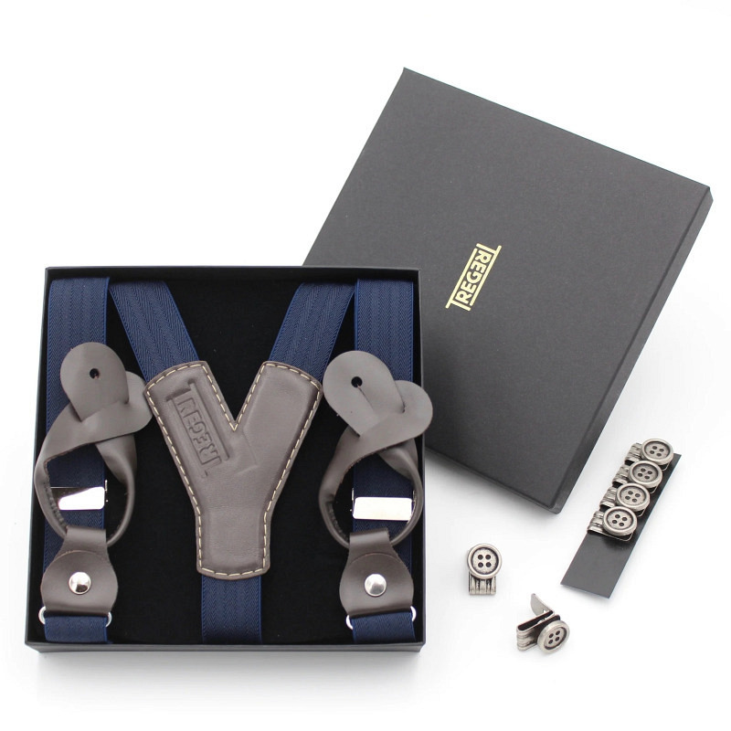 Hosenträger marine blau schmal