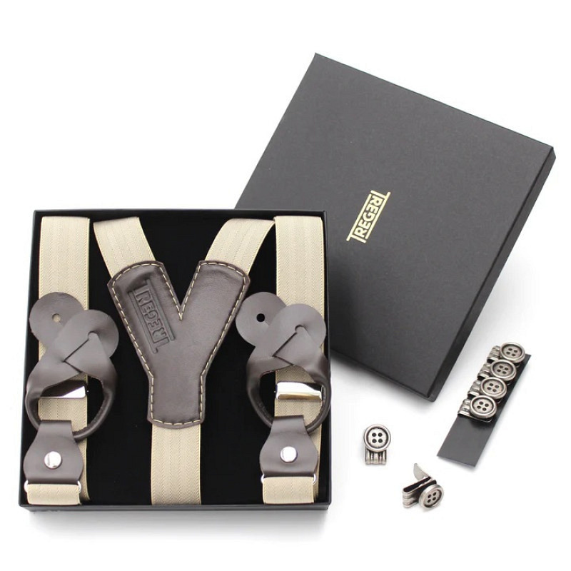 Hosenträger beige schmal