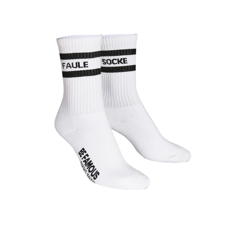 Faule Socke mit Becher to go