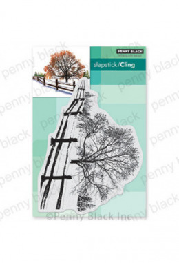 Baum mit Zaun, Landschaft