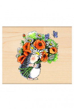 Igel mit Blumenstrauss