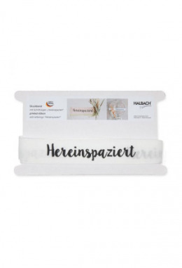 Druckband "Hereinspaziert"  Leinen 35mm