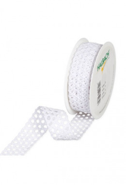 Baumwollband "Makramee" weiss 28mm