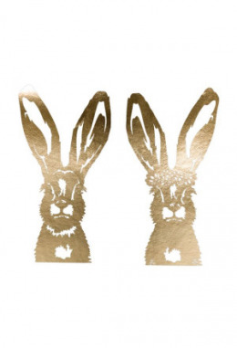 Paper Cutting "Hasen" gold