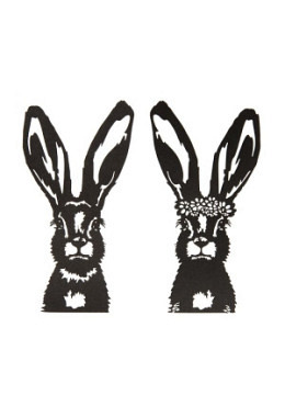 Paper Cutting "Hasen" schwarz