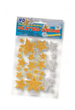 Moosgummi Glitzer Sterne Sticker