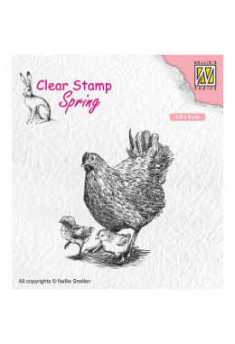 Silikonstempel "Mutterhuhn mit Kücken "