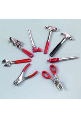 Werkzeugset 8 teilig roter Griff