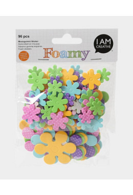 Moosgummi Blumen selbstklebend 96 Stk