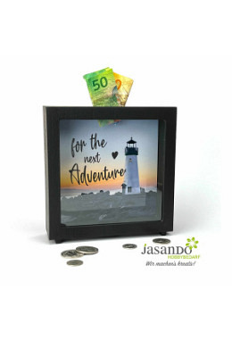 Holz Spardose/Kässeli Bilderrahmen weiss