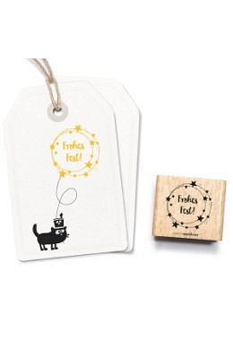 Stempel "Frohes Fest" Sternenkranz