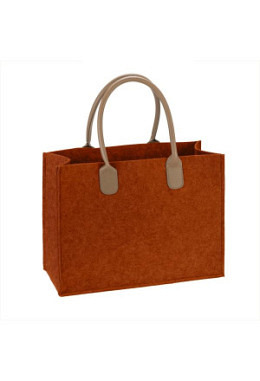 Filztasche braun mit Henkel