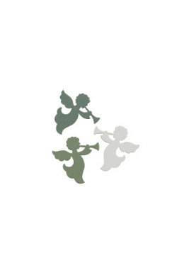 Holzstreuteile Engel grün weiss