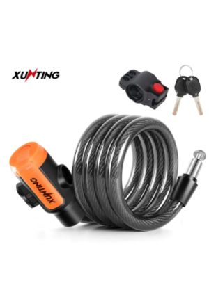 Fahrradschloss 12mm orange 90cm Typ 2