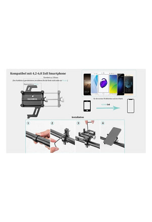 Telefonhalter 360 ROCKBROS schwarz rot