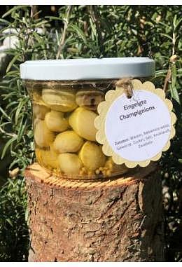 Champignon in weissem Balsamico