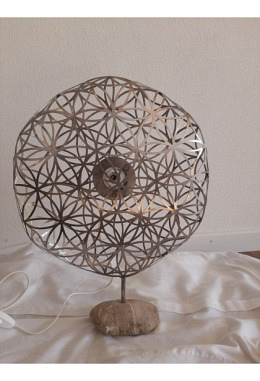 Blume des Lebens Tischlampe mit Stein sockel