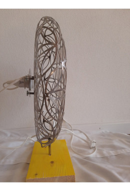 Blume des Lebens Tischlampe Holzsockel